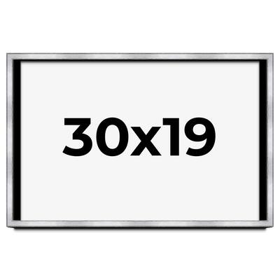 30x19 Shadow Box Frame Silver | 1.375 Inches Deep Real Wood