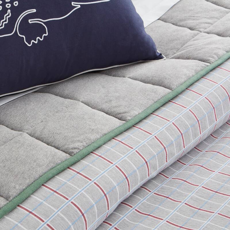 Lacoste Racquet Check 3-Piece Cotton Comforter Set