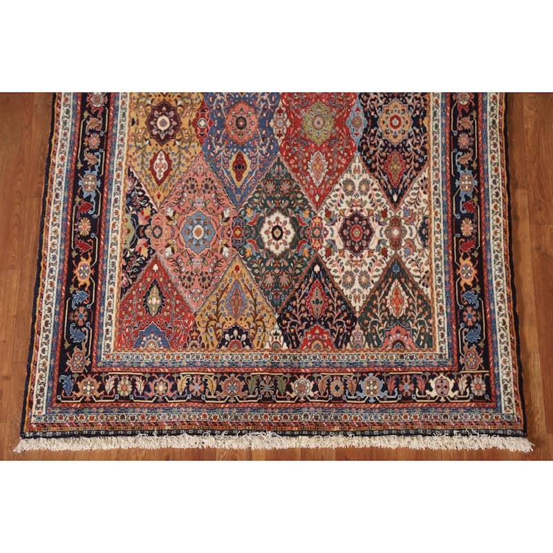 Masterpiece Vegetable Dye Shiraz Qashqai Rug Persian Wool Carpet - 4'0"x 5'8"