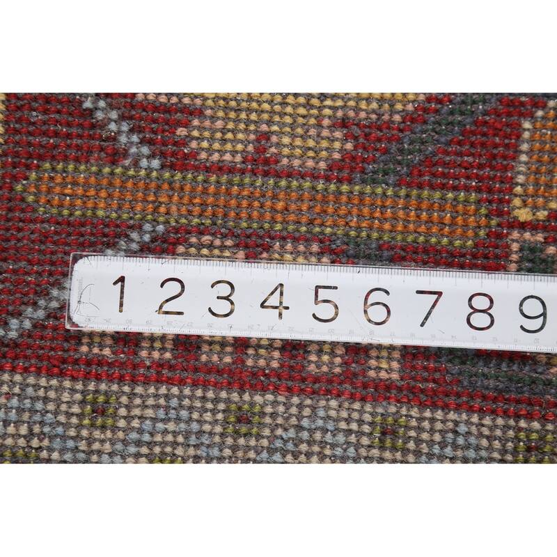 Geometric Kazak Oriental Area Rug Hand-Knotted Wool Carpet - 8'10"x 11'9"