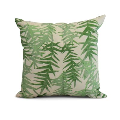 18 x 18 Inch Spikey Floral Print Outdoor Pillow