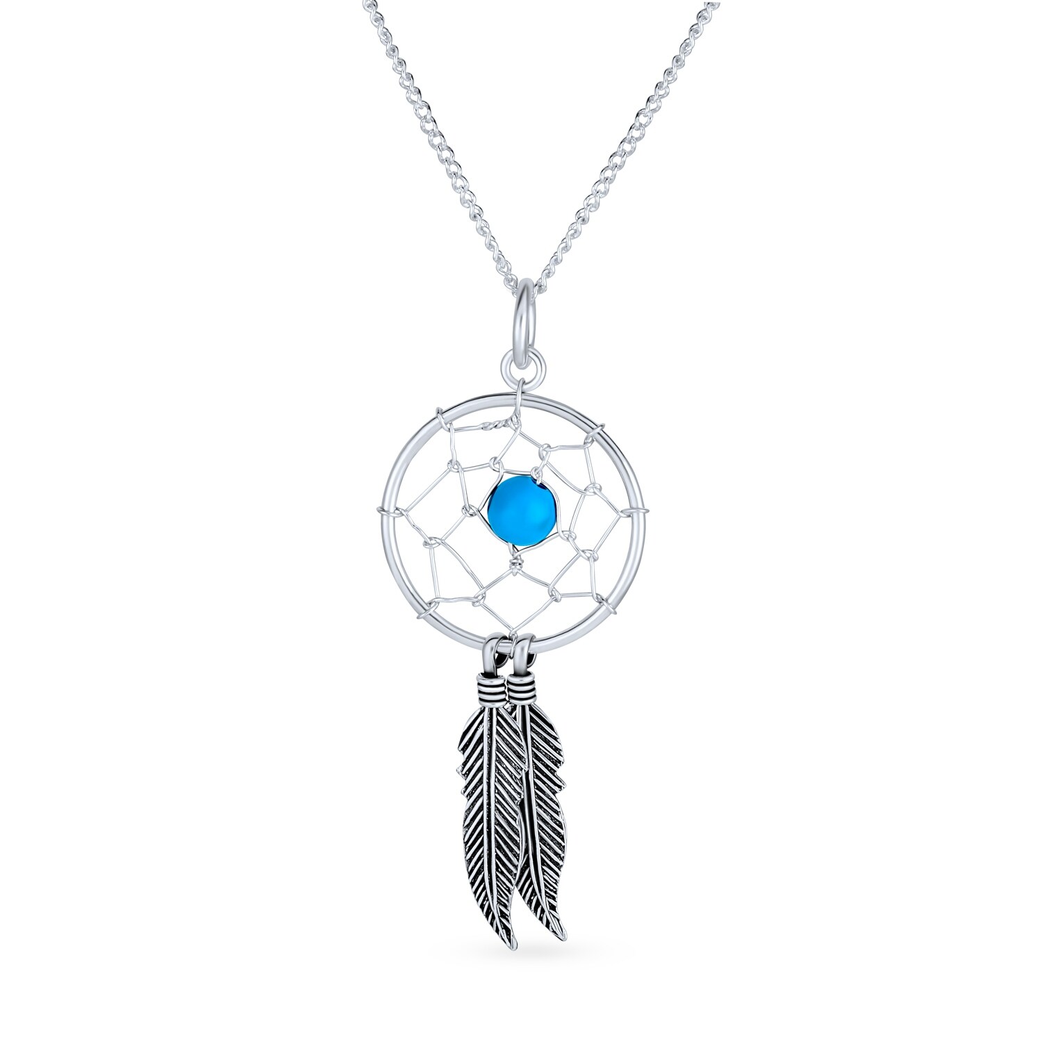 17 Sterling Silver Dream Catcher Charm Necklace