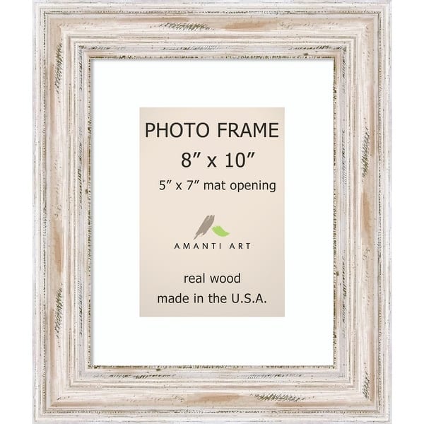 Alexandria Whitewash Photo Frame 8x10, Matted to 5x7' 11 x 13-inch