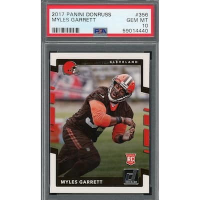 Myles Garrett 2017 Panini Donruss Football Rookie Card #356 Graded PSA 10 - 8'6" x 11'6"