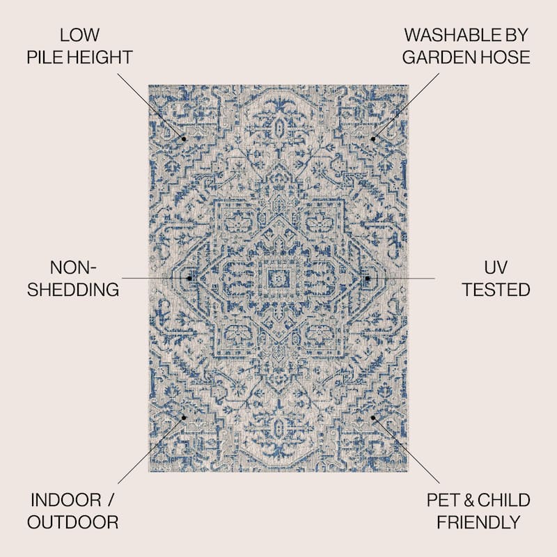 JONATHAN Y Charleston Medallion Indoor/Outdoor Area Rug