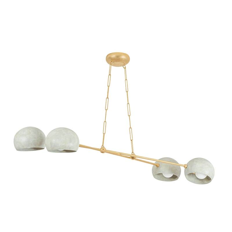 Hudson Valley Lighting 3104 Turner 4 Light 52" Wide Chandelier - Vintage Gold Leaf / Limewash Plaster