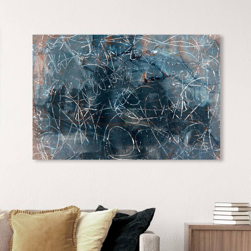 Wynwood Studio Canvas Abstract Blue Dreamer Blue and Modern & Contemporary Wall Art Canvas Print - 36 x 54