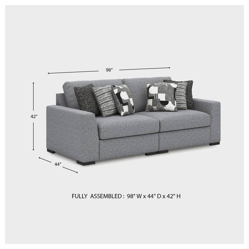 Signature Design by Ashley Bealton Gray 2-Piece Sectional - 100" W x 44" D x 41" H