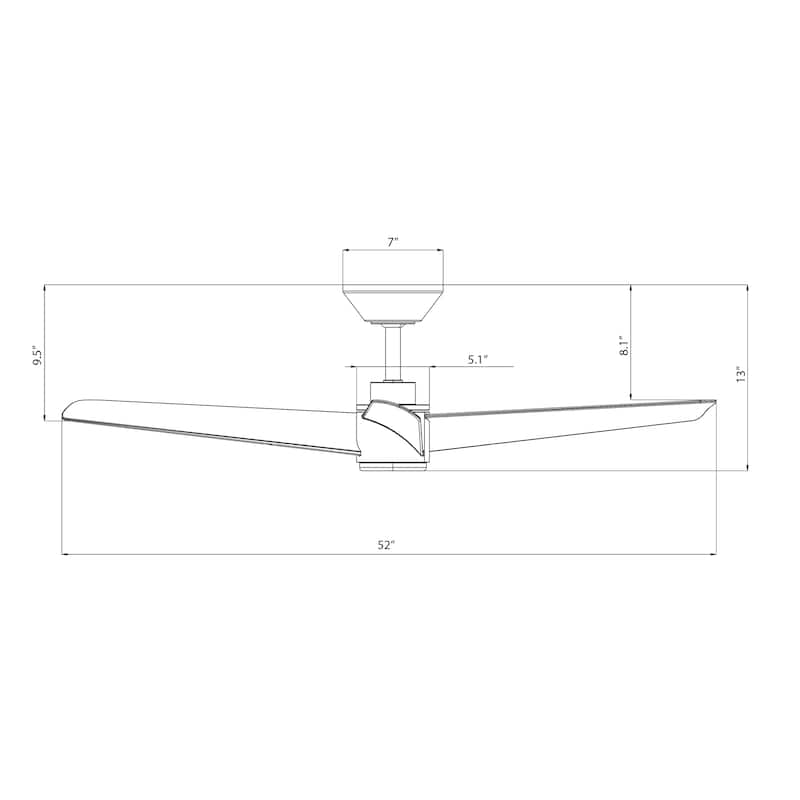 Novelle Indoor or Outdoor 3-Blade 52in Smart Ceiling Fan - 52 Inches