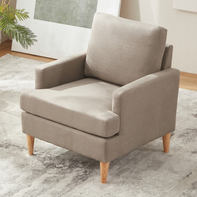 set of 1 Accent Chair for Bedroom Living Room with Wood Legs