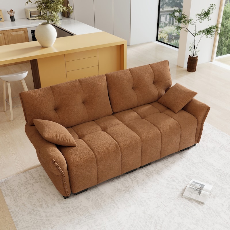 Ergonomic Design 78.7-inch Double Seater Loveseat Sofa Chenille Couch for Living Room, Lounge, Office Space