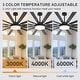 preview thumbnail 34 of 93, 48"/52"/60"/72" Modern Black LED Ceiling Fan with Light Remote (3/5/6/8/12 Reversible Blades)