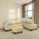 preview thumbnail 2 of 2, Beige Velvet Rectangle Storage Ottoman