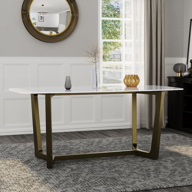 Brushed Bronze Dining Table Set