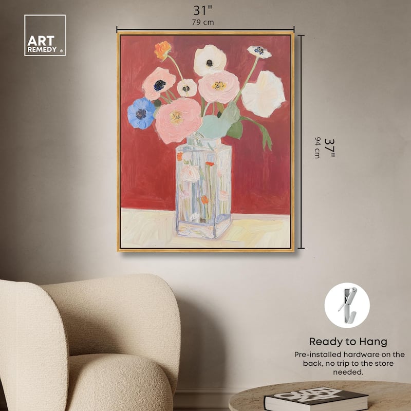 Anemones in a Vase I Canvas by Art Remedy
