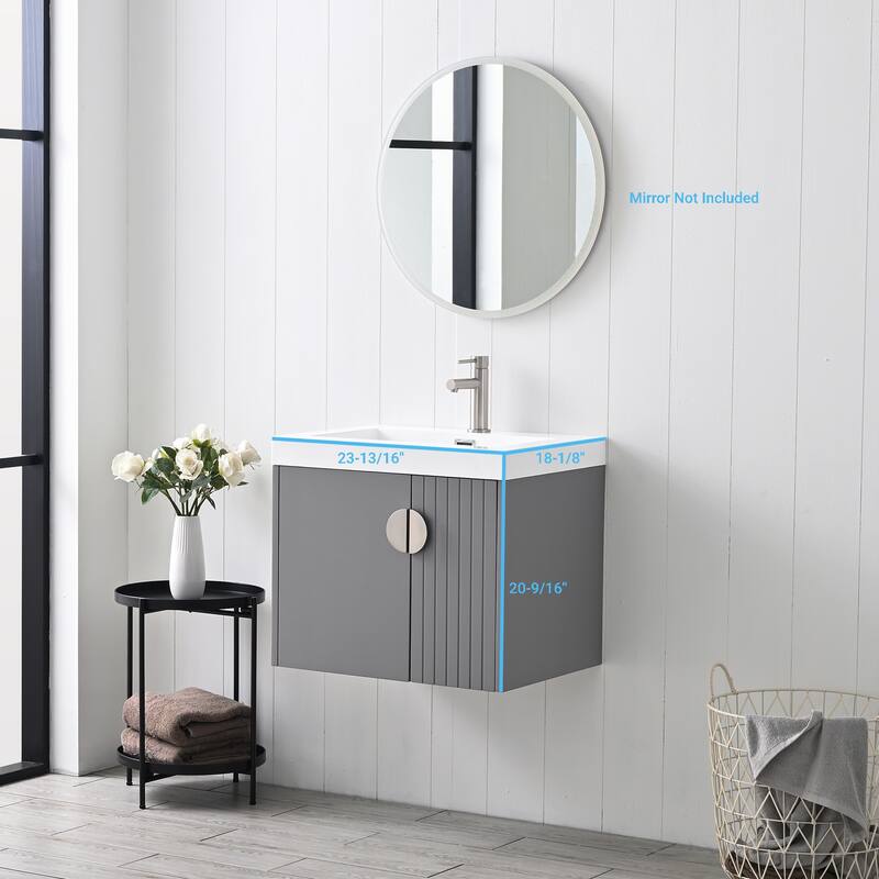 Floating Bathroom Vanity with Sink, Wood Bathroom Vanity Cabinet