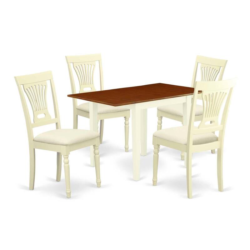 5-Piece Buttermilk and Cherry Solid Wood Top - Dining Room Set - Seats 4