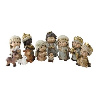 Shop 11 Piece Cherubic Christmas Nativity Figure Set Overstock