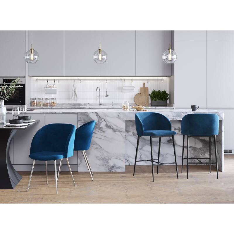 Silver Orchid Harding Velvet Counter Stool (Set of 2)