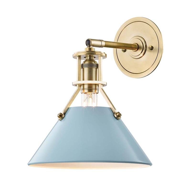 Hudson Valley Lighting Painted No.2 Single Light 11" Tall Wall Sconce - Aged Brass