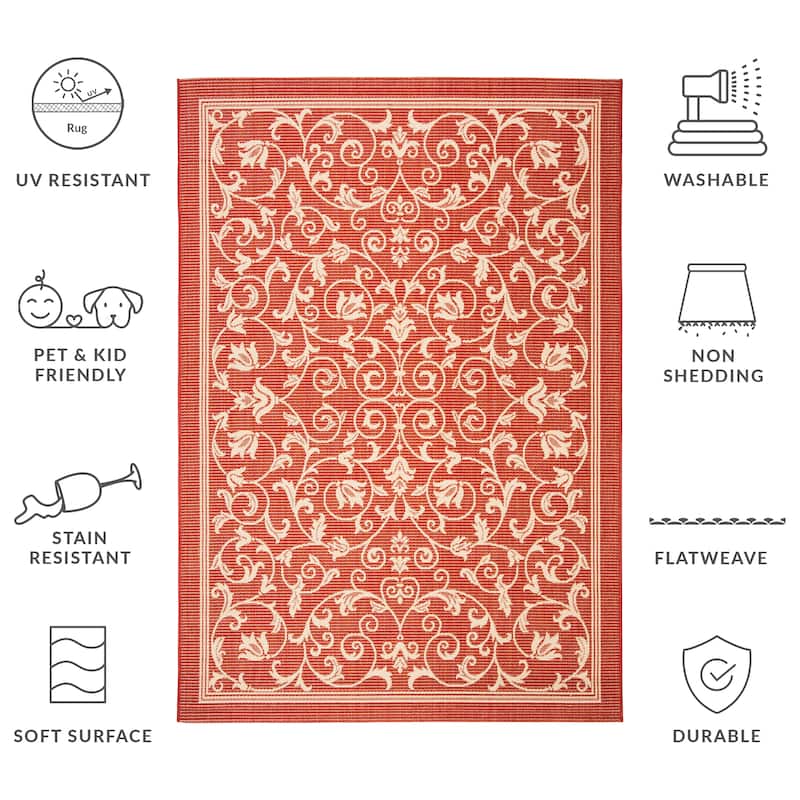 SAFAVIEH Courtyard Miljeta Indoor/ Outdoor Waterproof Patio Backyard Rug
