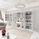preview thumbnail 60 of 82, White Buffet Sideboard & Curio Bookcase Cabinet with Glass Doors