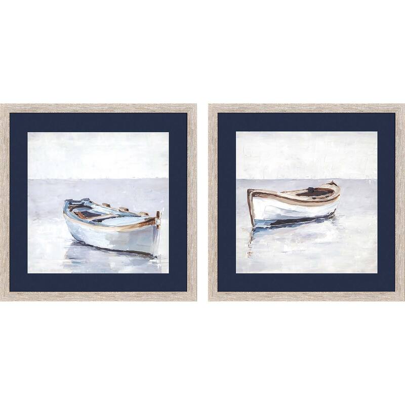 Reflected Horizon S/2 Framed Art Giclee Under Glass - Blue - 26 X 26 X 2