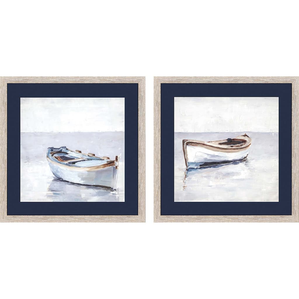Reflected Horizon S/2 Framed Art Giclee Under Glass - Blue