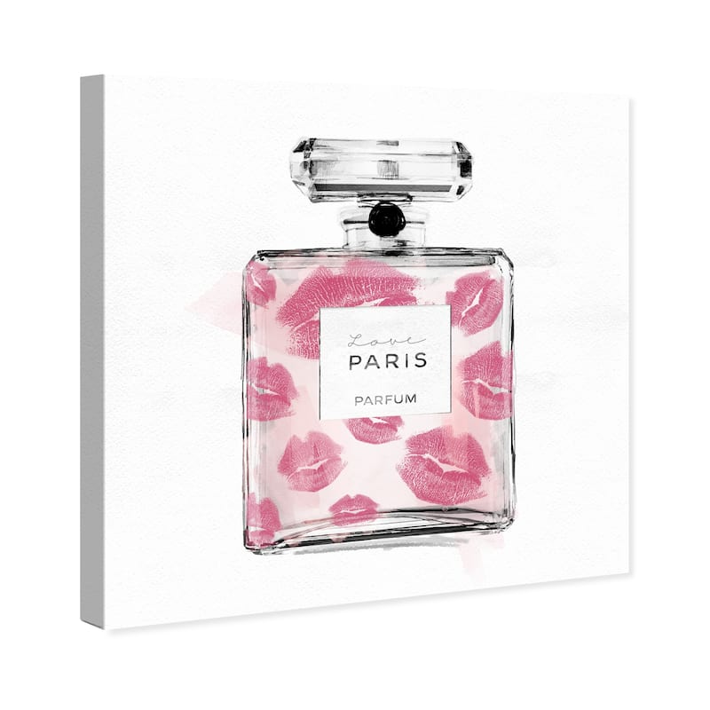 Wynwood Studio Canvas Fashion and Glam Kiss Kiss Love Paris Pink and Glam Wall Art Canvas Print