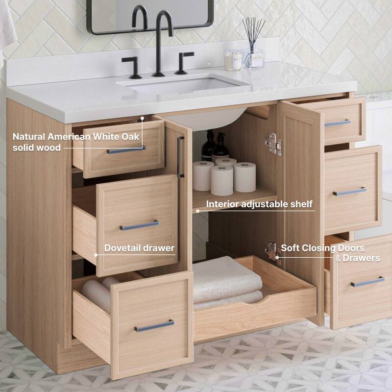 Ariel K49WQRVO Kelly 49" Free Standing Single Basin Vanity Set with