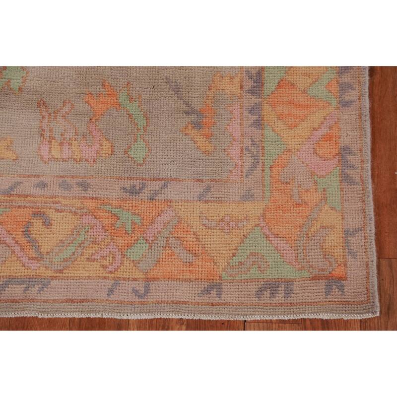 Hand Knotted Oriental 100% Wool Carpet Transitional Medallion Oranges & Rust Oushak Area Rug - 7' 0'' X 4' 0''