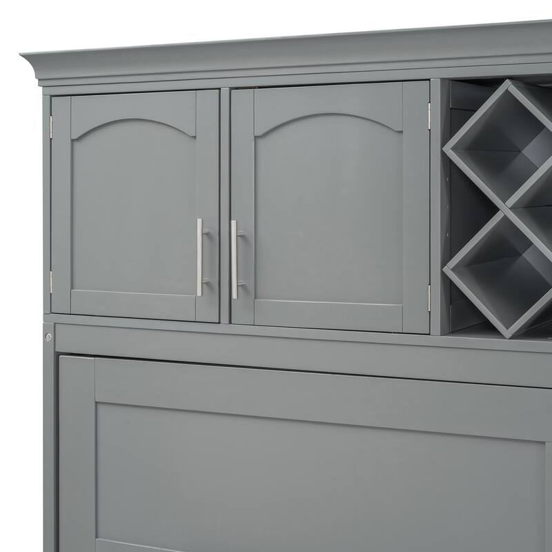 Queen Murphy Bed Cabinet with Dual-Piston Mechanism, No Box Spring