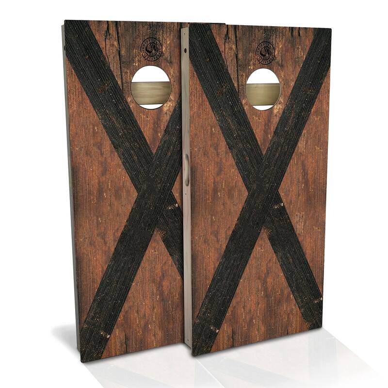 Alabama Flag Rustic Outdoor Cornhole Board Set