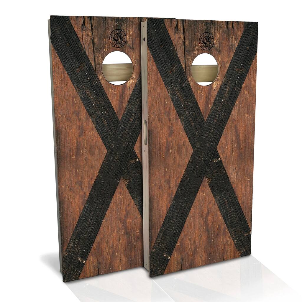 Alabama Flag Rustic Outdoor Cornhole Board Set