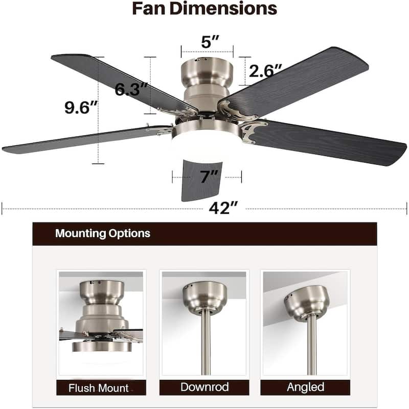 Quiet Energy-Efficient Reversible DC Motor Ceiling Fan with 6-Speed Remote Control & 3 Dimmable Light Colors
