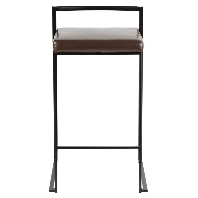 Porch & Den Forrest Contemporary Black Stackable Fully Welded Counter Stool (Set of 2)