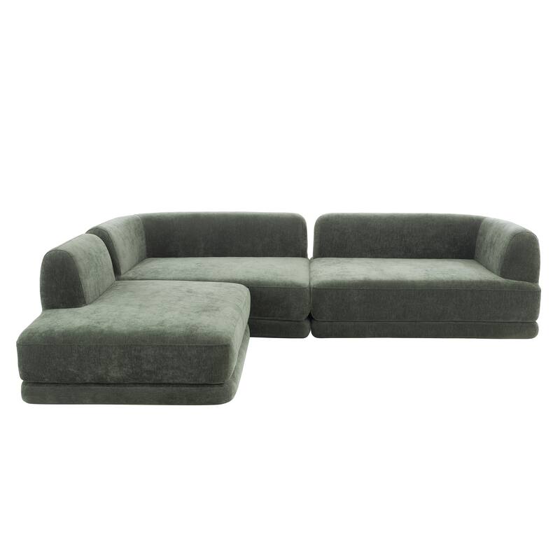 Christopher Knight Home - Modern L-Shaped Sectional Sofa Set & Chaise Lounge, High-Density Compressed Sponge, Fully Assembled