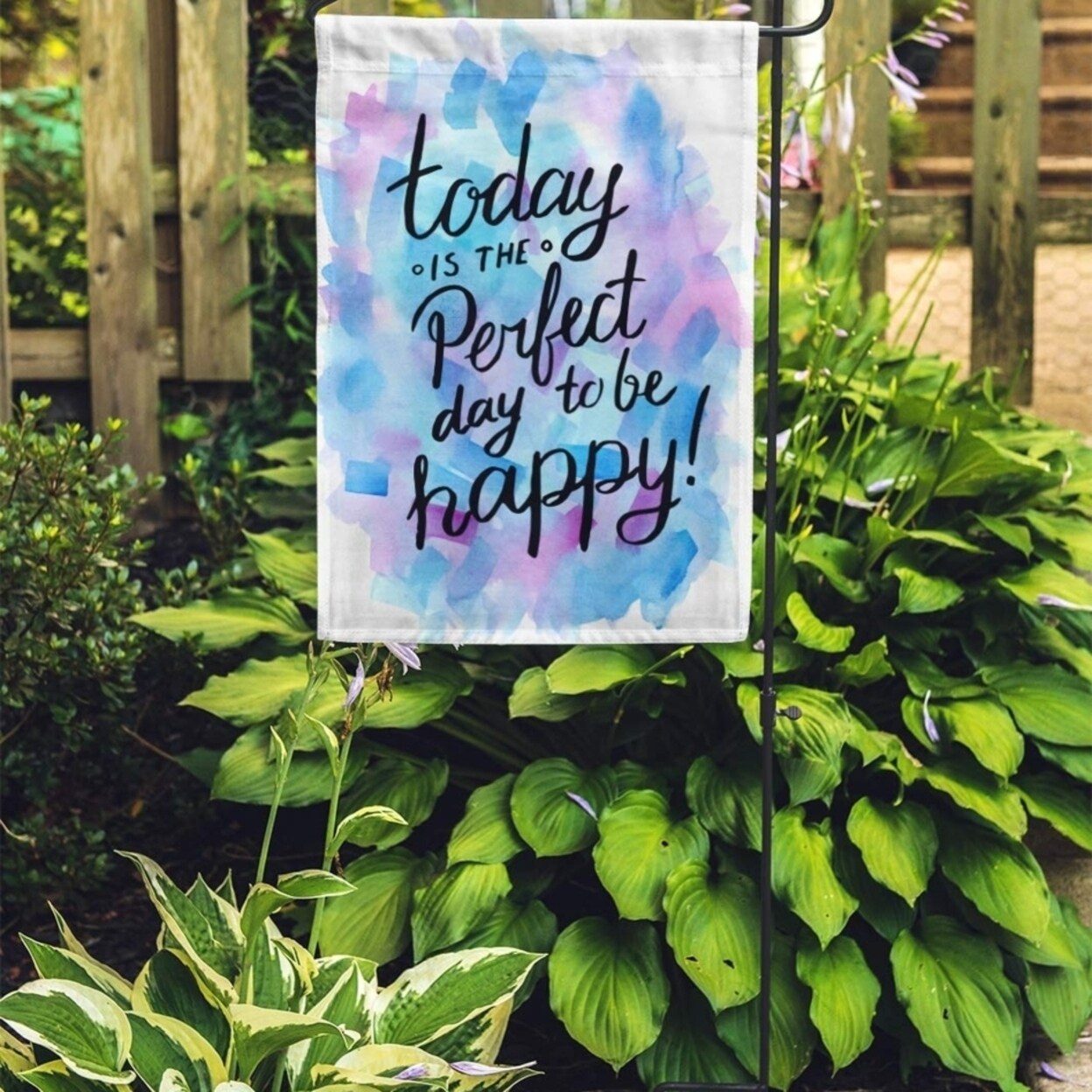 Shop Watercolor Positive Today Is The Perfect Day To Be Happy Inspiration Quote Colorful Life Garden Flag Decorative Flag On Sale Overstock 31332349