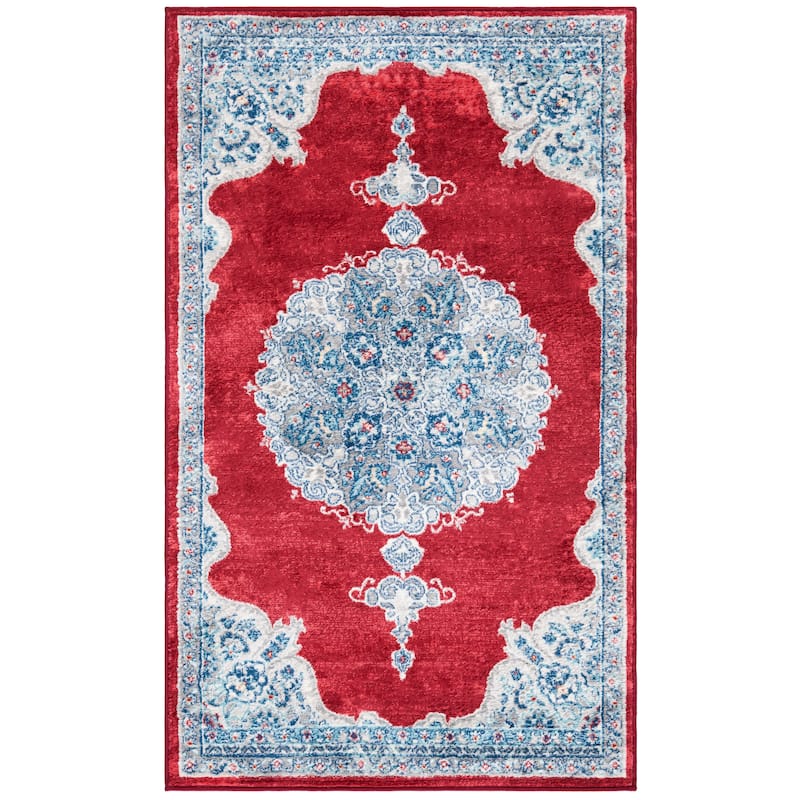 SAFAVIEH Brentwood Coralyne Traditional Oriental Rug - 2' x 4' - Red/Ivory