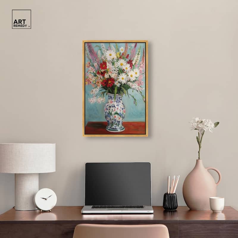 Flowers on a Table Canvas by Art Remedy