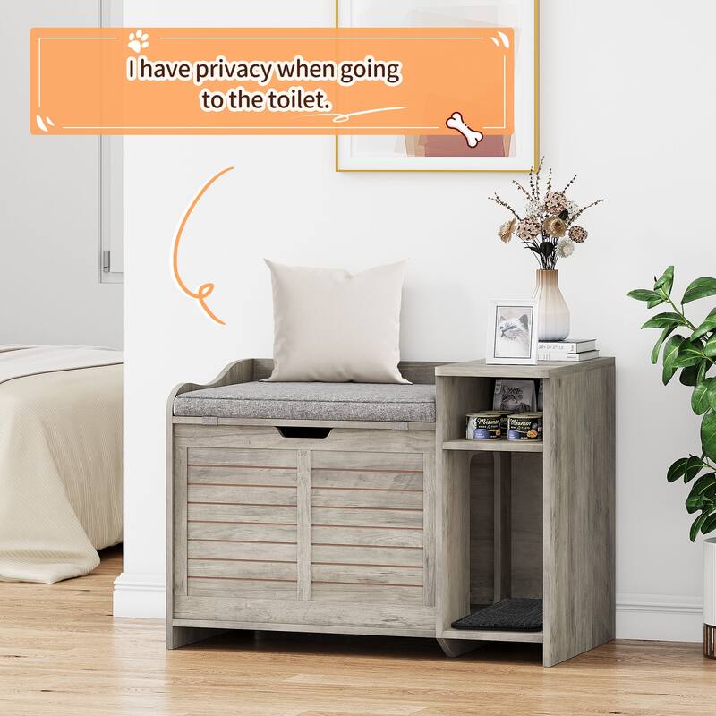 Modern Cat Litter Box Enclosure with Top Opening