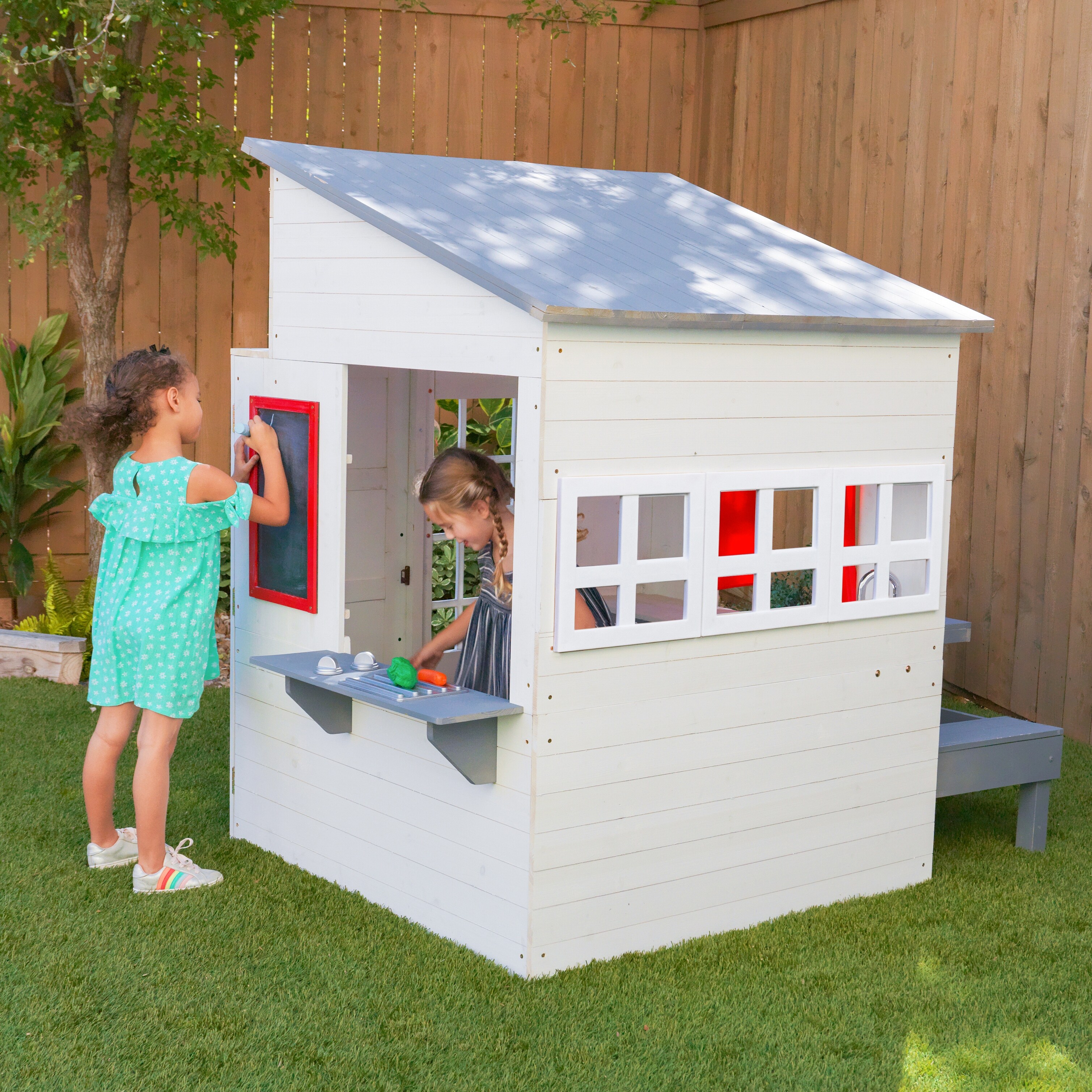 KidKraft Modern Outdoor Playhouse White buybuy BABY 33252795
