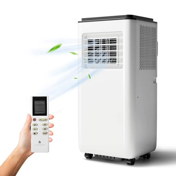 slide 2 of 6, 8,000BTU Portable Air Conditioner with Remote Control, up to 200 Sq.Ft White/Black
