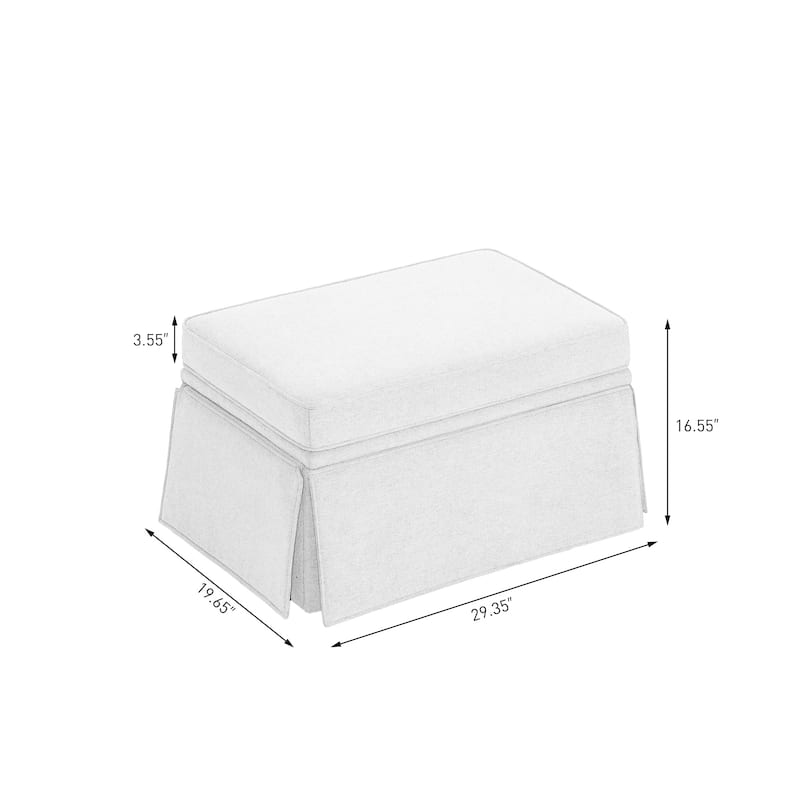 2 Set Rectangle Chenille Upholstered Storage Ottoman