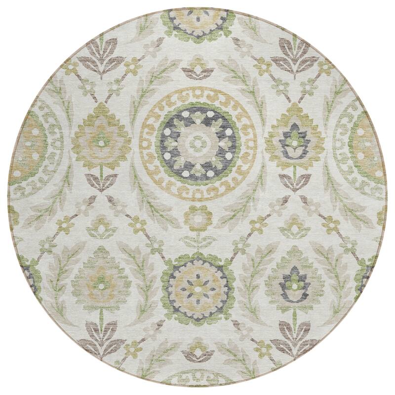 Machine Washable Indoor/ Outdoor Chantille Boho Suzani Rug