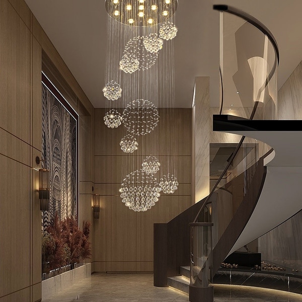 2 story sales foyer chandelier modern