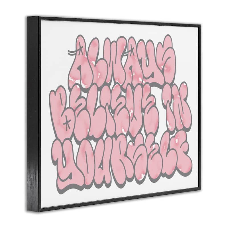 Stupell Believe in Yourself Graffiti Framed Giclee Art Design By Marcus Prime