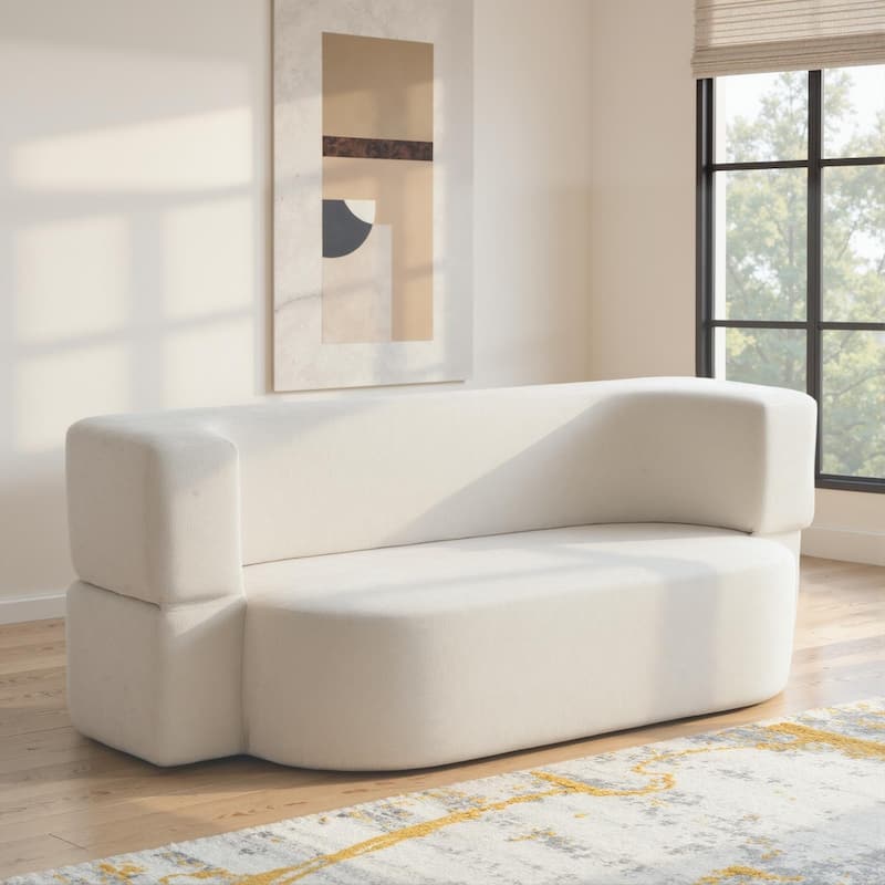 79" boneless loveseat Convertible Folding Sofa Bed, Twin Sleeper Sofa with Pillow, Modern Chenille Couch for Living Room