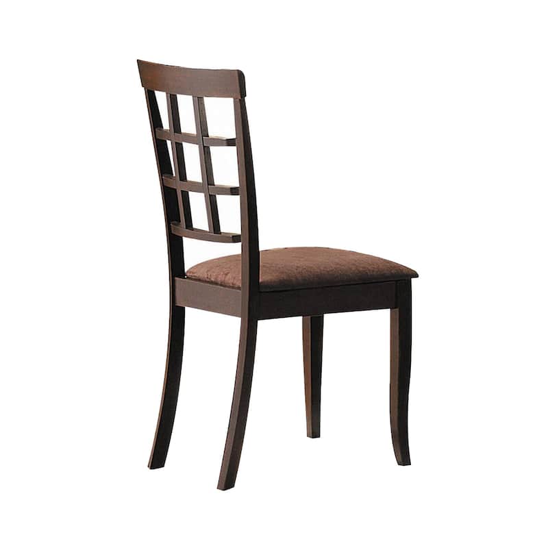 Set of 2 Side Chairs in Espresso and Dark Brown Microfiber