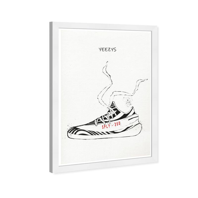 Wynwood Studio Prints Fashion and Glam YEEZYS Drawing III White and Modern & Contemporary Wall Art Canvas Print